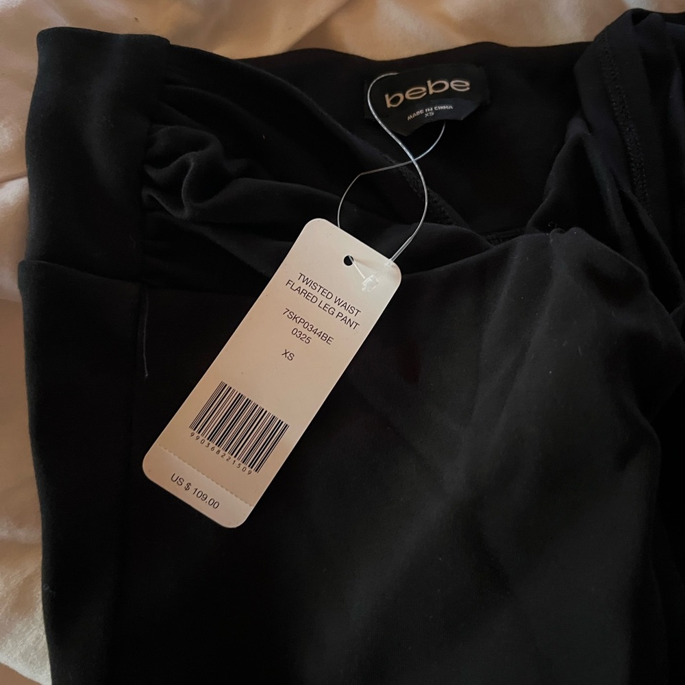 Bebe Elegant Black Waist Detail Pants